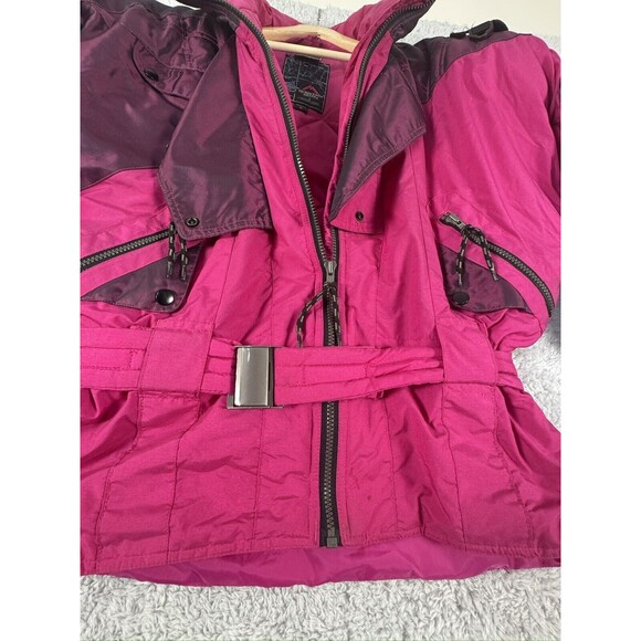 Vintage 90s Mountain Goat Pink Fushia‎ Puffer Ski Jacket Women Size M - Picture 4 of 10